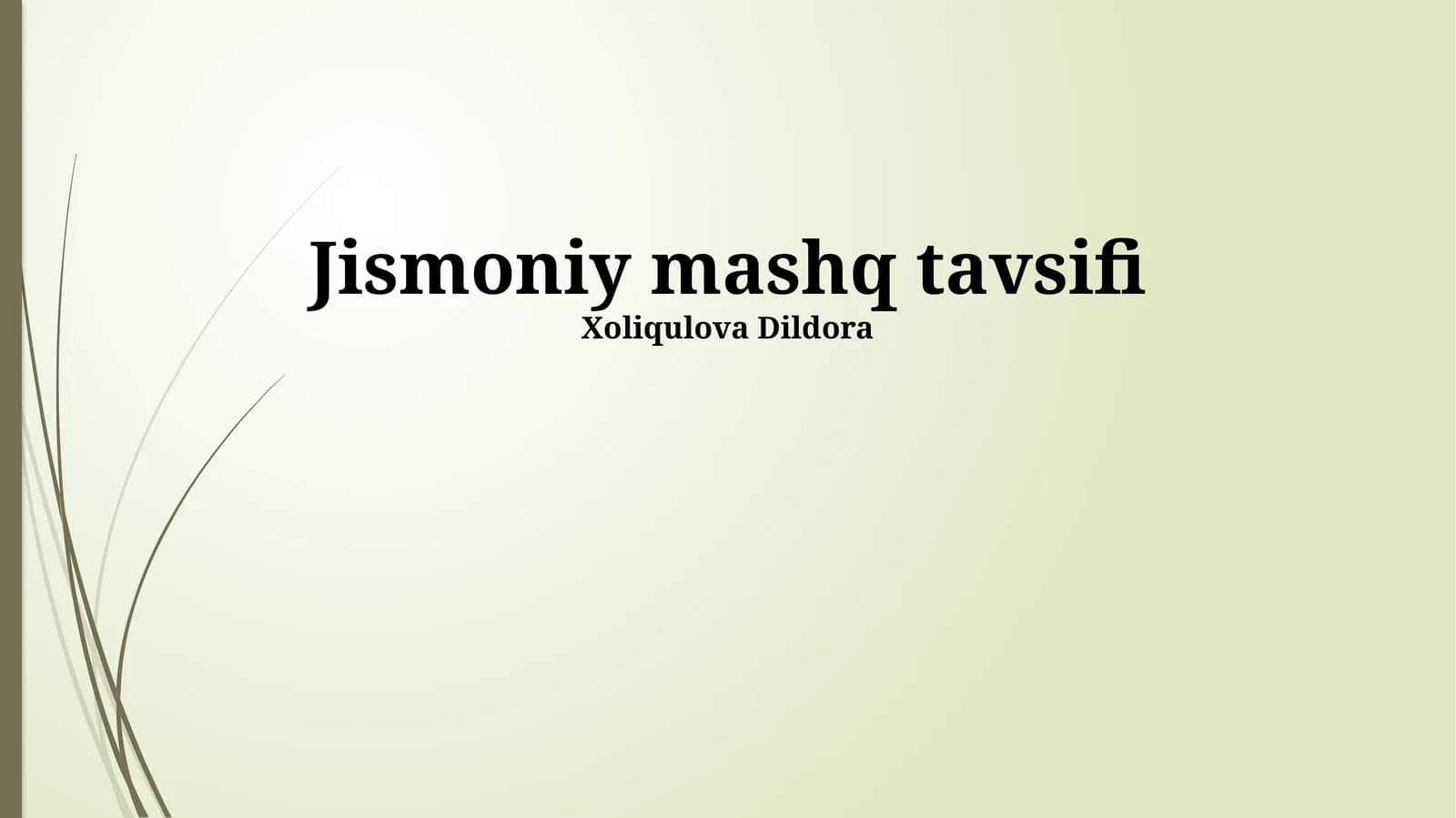 Jismoniy mashq tavsifi