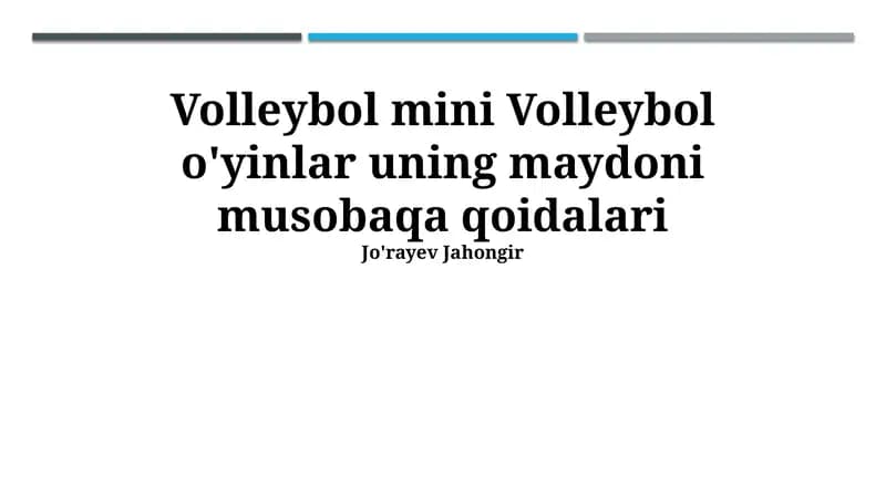 Mini voleybol: Tarix, Qoidalar va Maydon