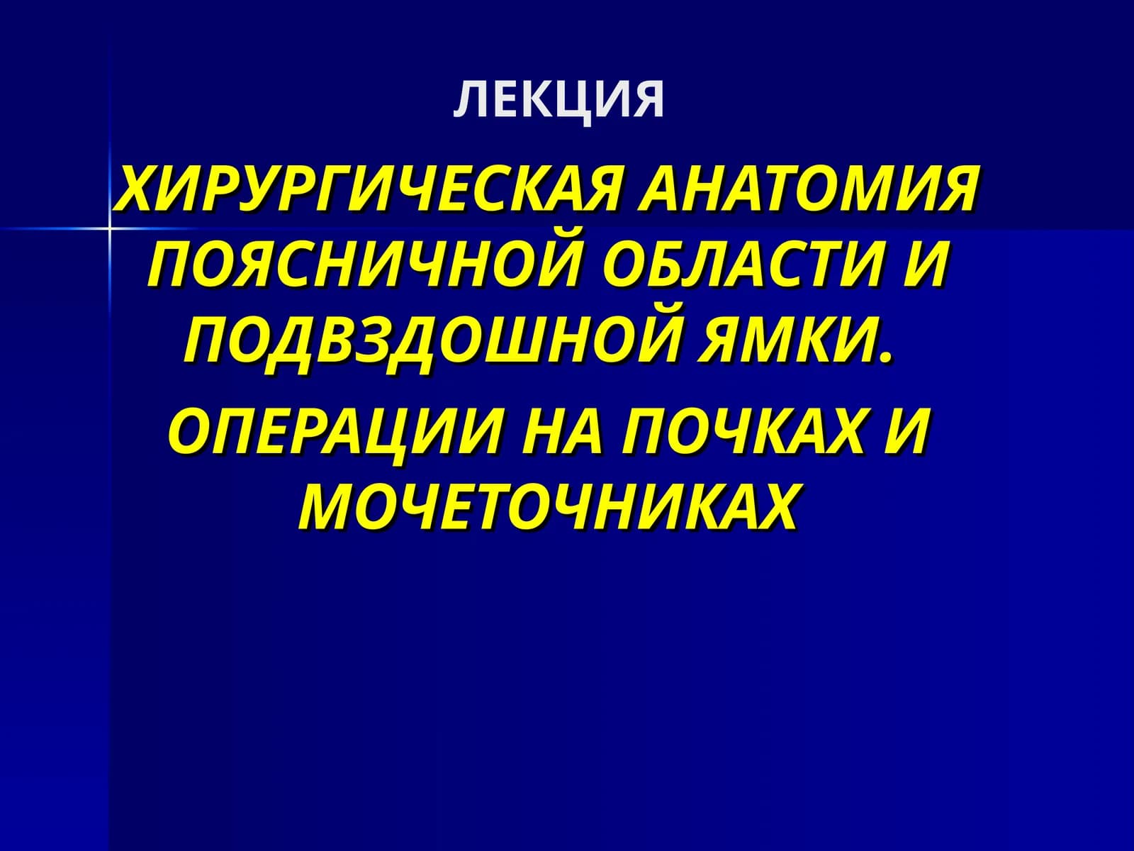 ХИРУРГИЧЕСКАЯ АНАТОМИЯ ПОЯСНИЧНОЙ ОБЛАСТИ И ПОДВЗДОШНОЙ ЯМКИ
