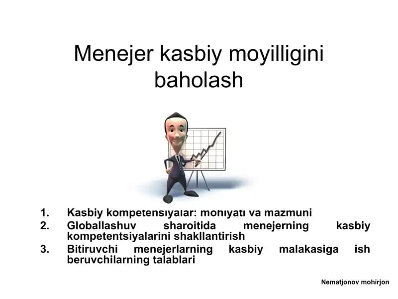 Menejer kasbiy moyilligini baholash