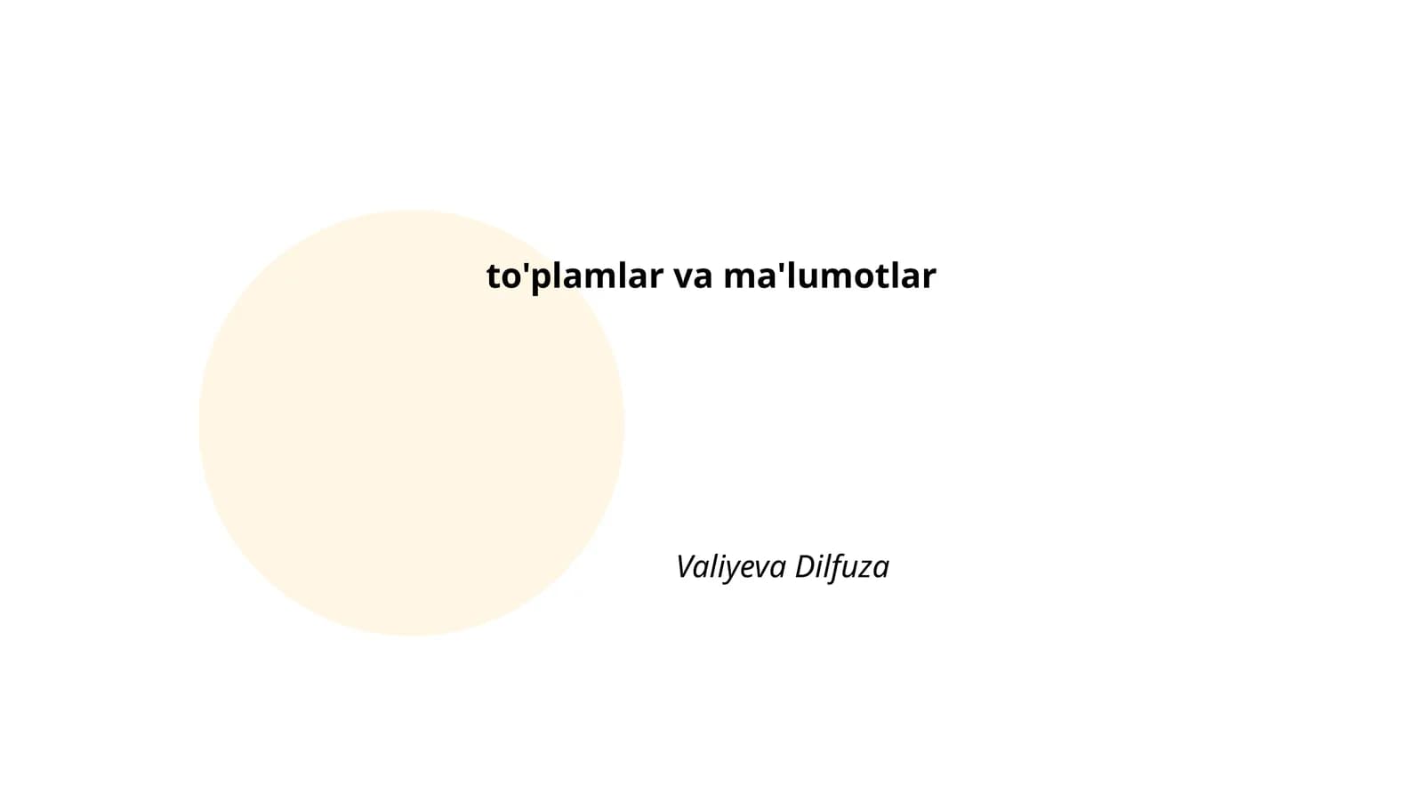 To'plamlarning ta'rifi