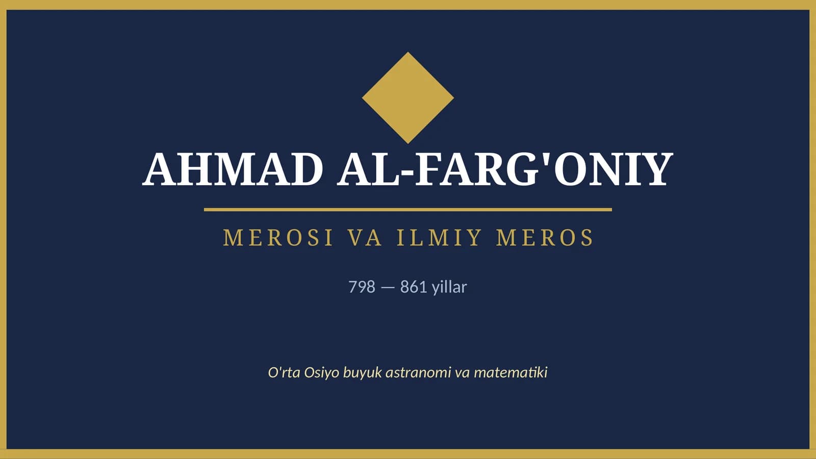 AHMAD AL-FARG'ONIY MEROSI VA ILMIY MEROSI
