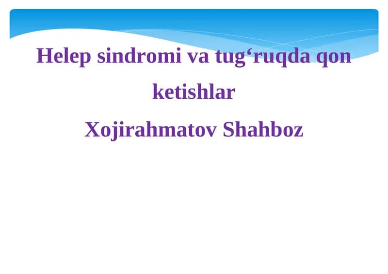 Homiladorlikda qon kelishi