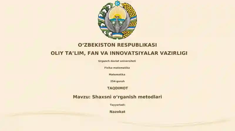 Shaxsni oʻrganish metodlari