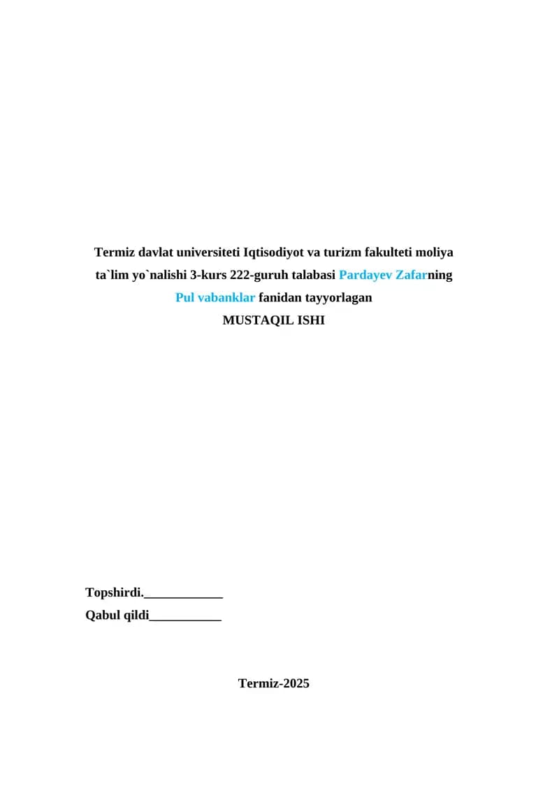 Nobank Moliya-Kredit Muassasalari