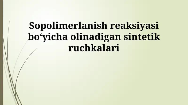 Sintetik qatronlar