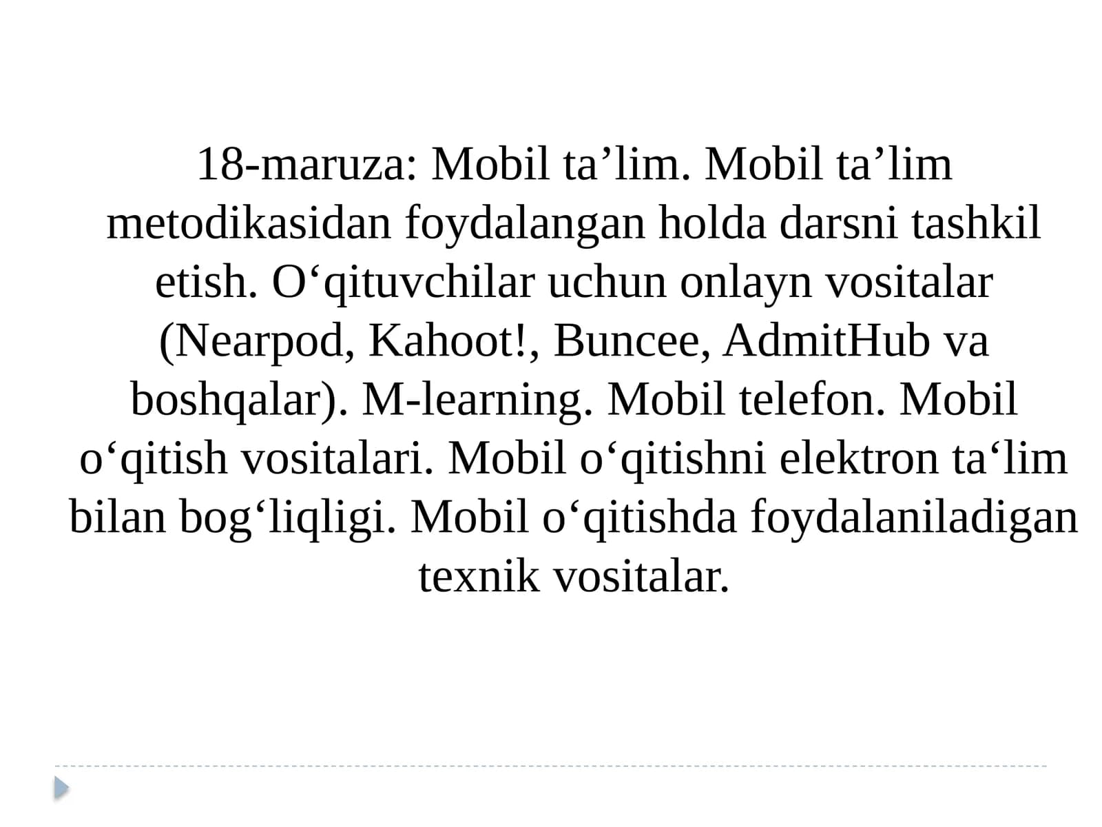 Mobil Ta'lim Portativ Qurilmalar