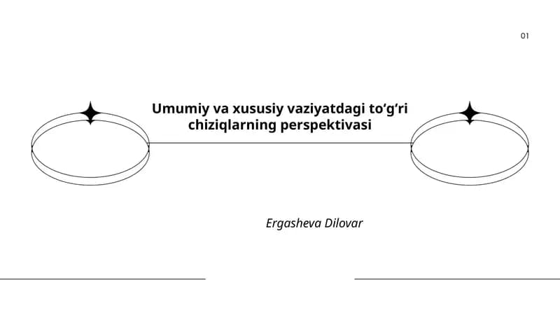 Umumiy va xususiy vaziyatdagi toʻgʻri chiziqlarning perspektivasi