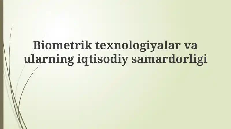 Biometrik texnologiyalar