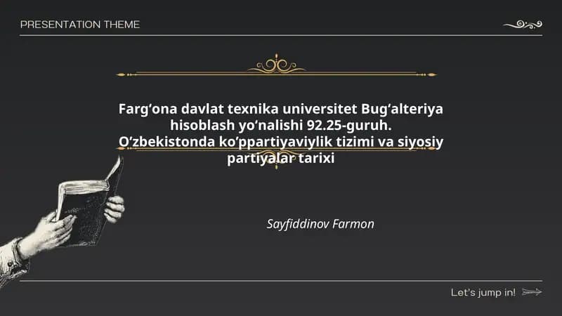 Ko’ppartiyaviylik tizimi va siyosiy partiyalar tarixi