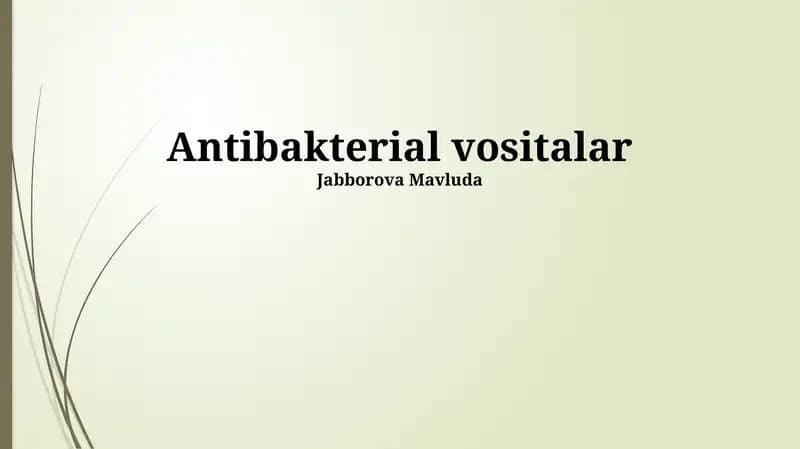 Antibakterial vositalar