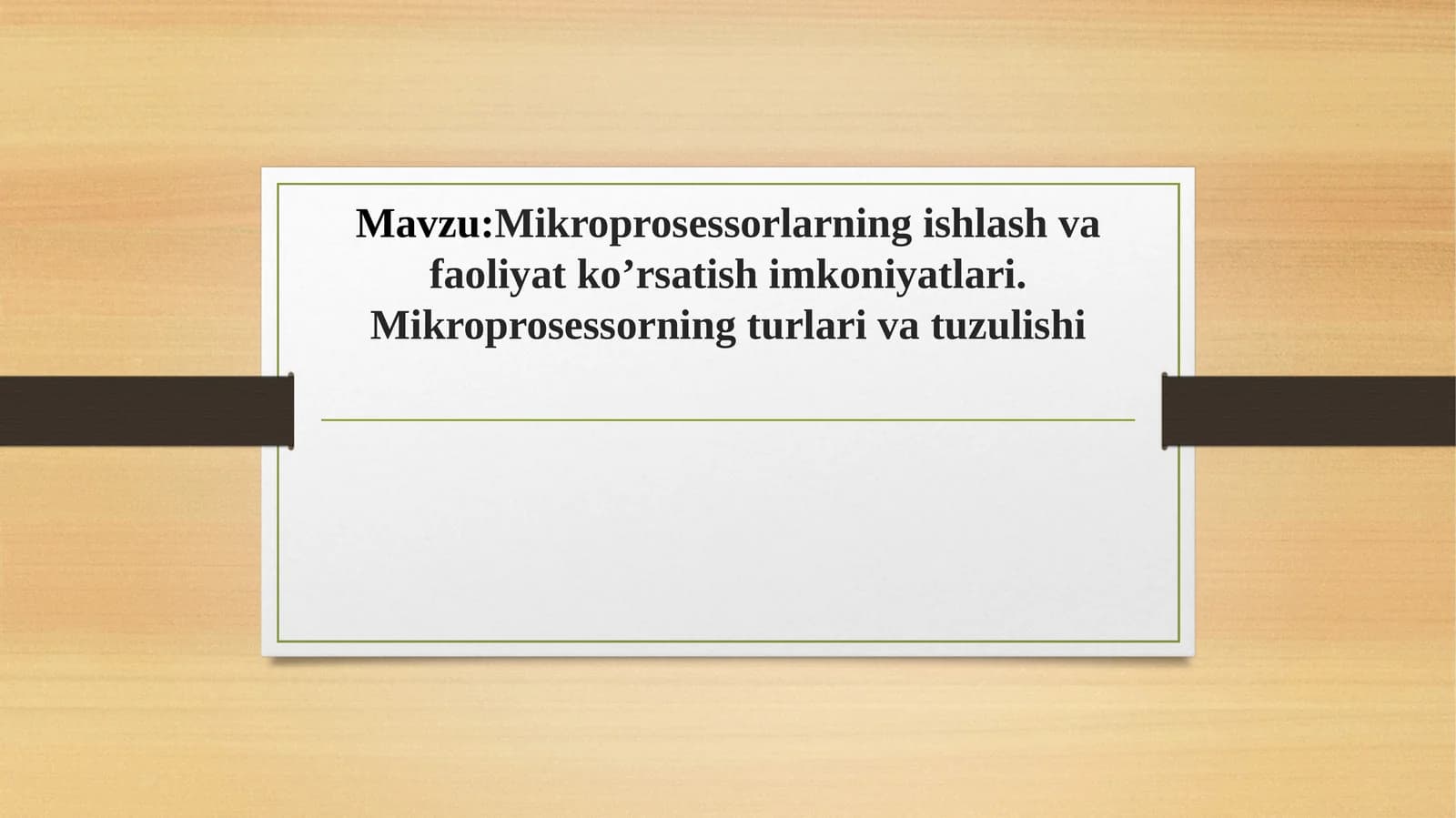 Mikroprosessorlarning ishlash va faoliyat ko’rsatish imkoniyatlari. Mikroprosessorning turlari va tuzulishi