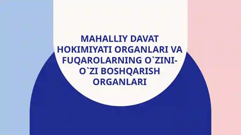 Mahalliy davlat hokimiyati organlari va fuqarolarning o'zini-o'ziboshqarish organlari