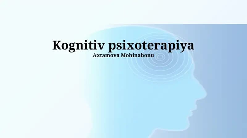 Kognitiv Xulq-atvor Terapiyasi