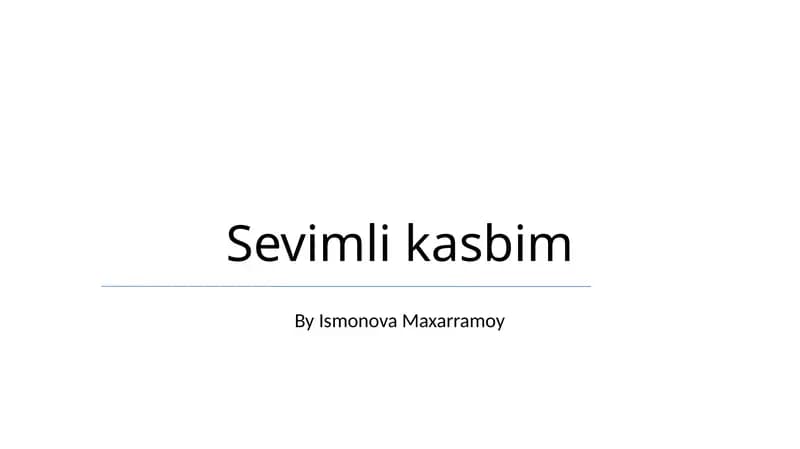 Sevimli Kasbim