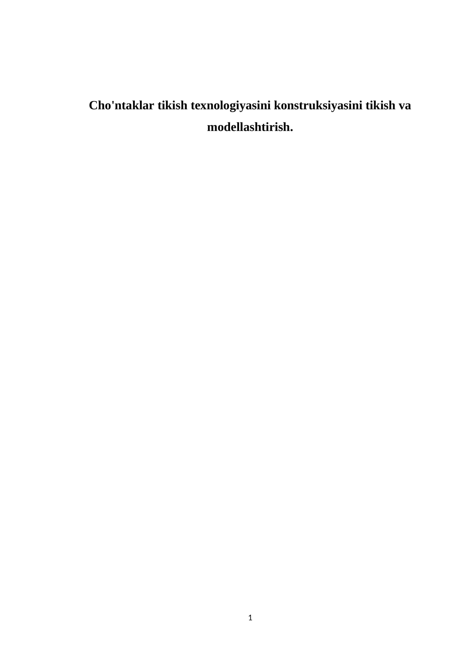 Cho'ntaklar tikish texnologiyasini konstruksiyasini tikish va modellashtirish