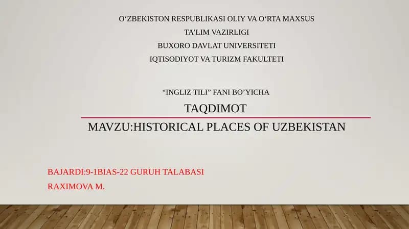 Historical places of Uzbekistan