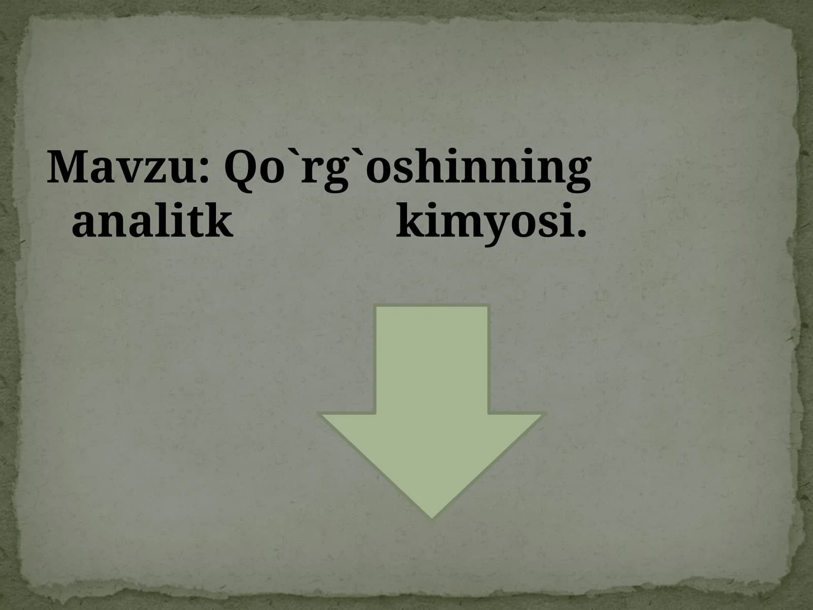 Qo'rg'oshinning analitik kimyosi
