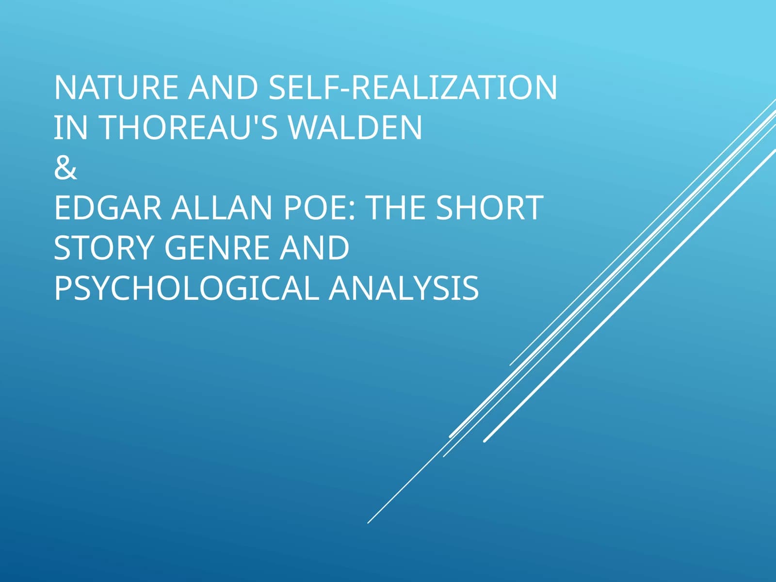 Nature and Self-Realization in Thoreau's Walden