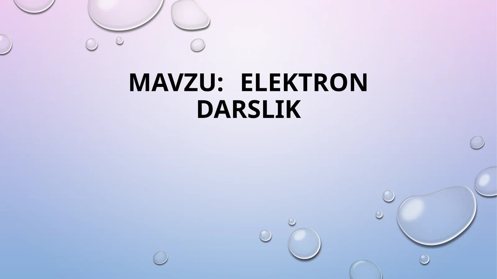 ELEKTRON DARSLIK