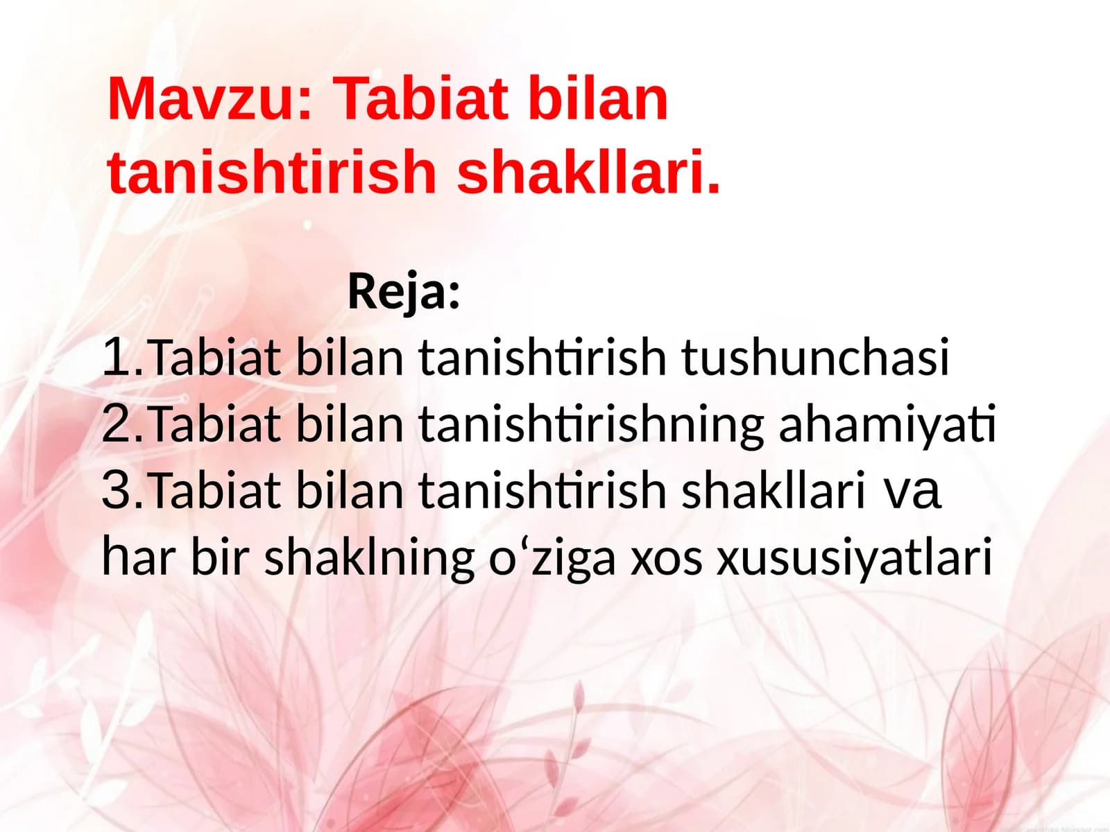 Tabiatbilantanishtirishshakllari