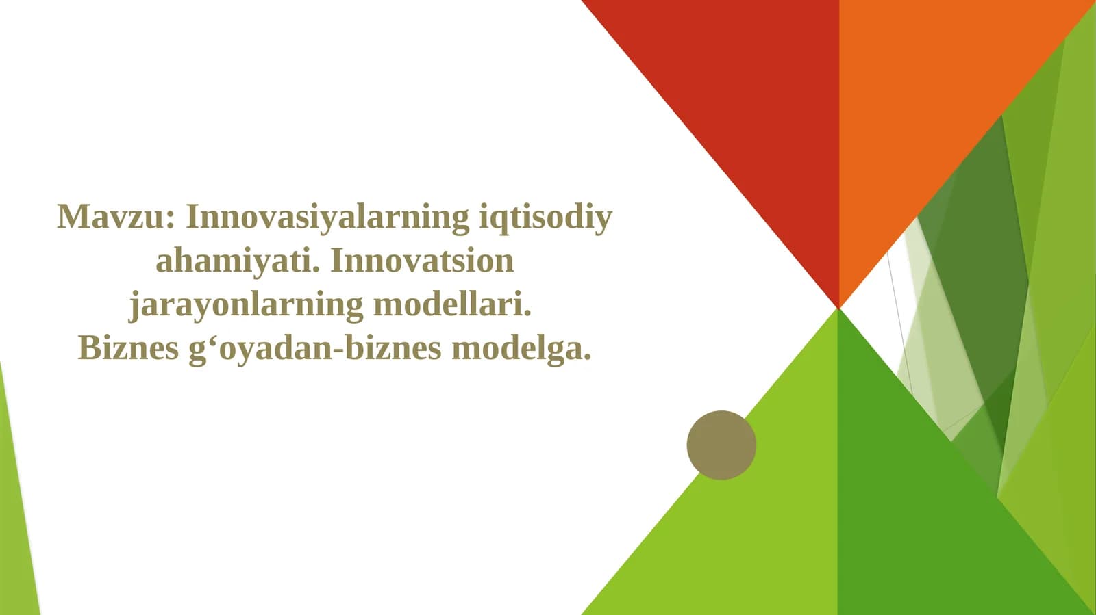 Innovasiyalarning iqtisodiy ahamiyati. Innovatsion jarayonlarning modellari
