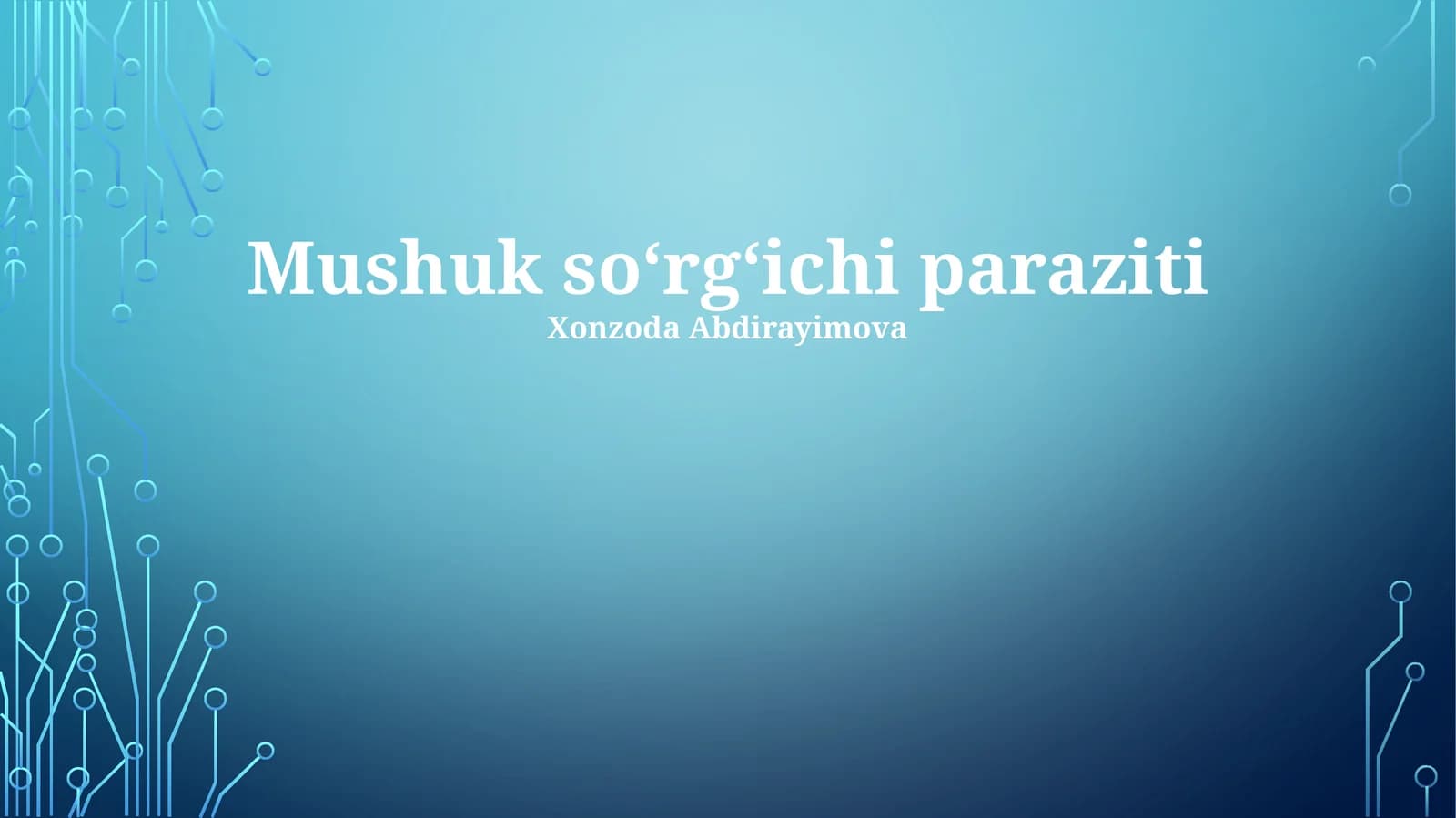 Mushuk soʻrgʻichi paraziti