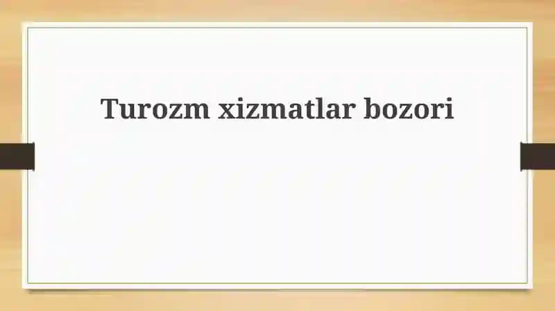 Turozm xizmatlari bozori