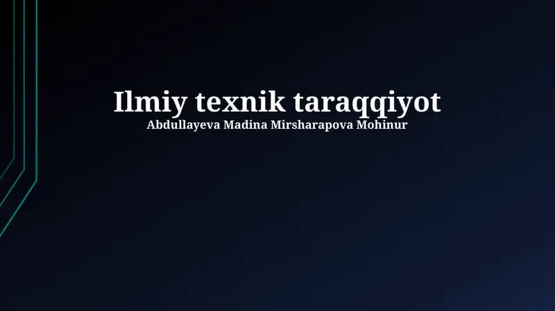 Ilmiy texnik taraqqiyot
