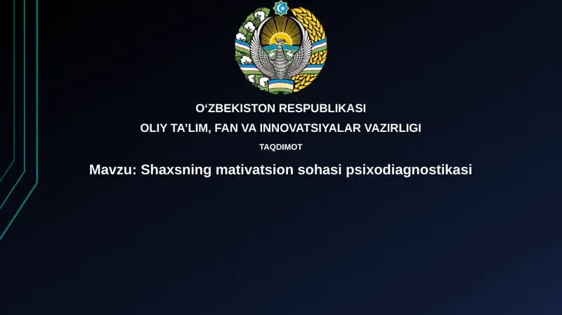 Shaxsning mativatsion sohasi psixodiagnostikasi