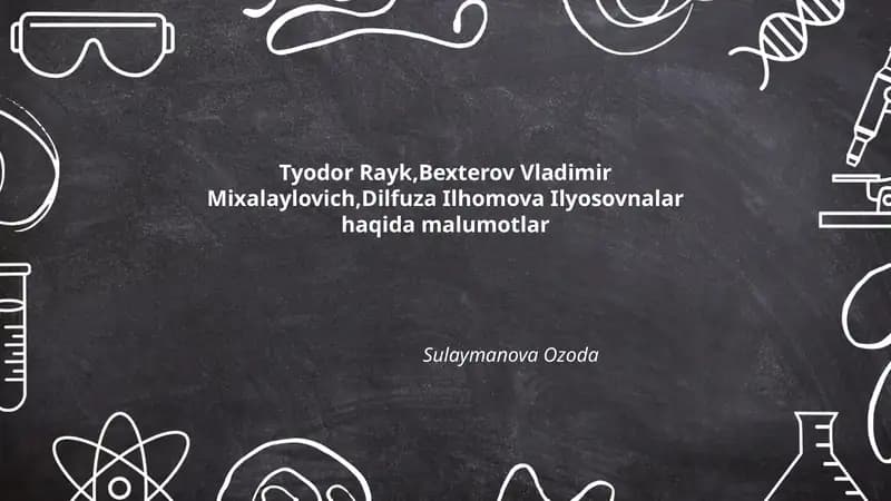 Tyodor Raykning hayoti va ijodi
