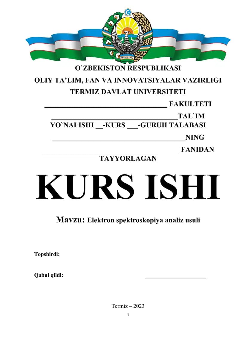 Elektron spektroskopiya analiz usuli