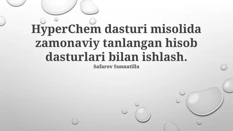 HyperChem dasturi