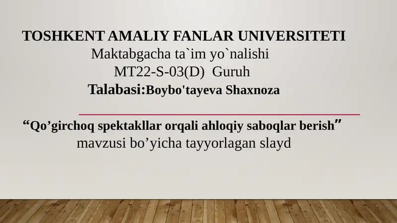 Qo’girchoq spektakllar orqali ahloqiy saboqlar berish