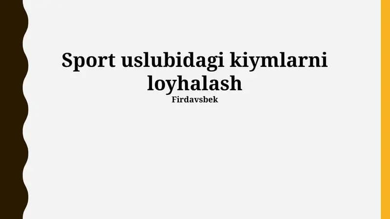 Sport kiyimlari dizayni
