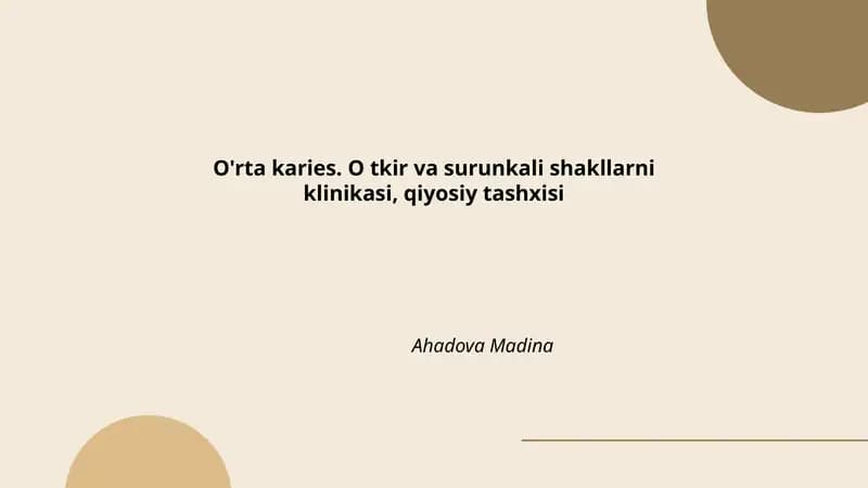 O'rta karies