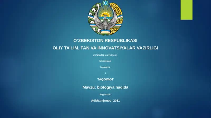 biologiya haqida