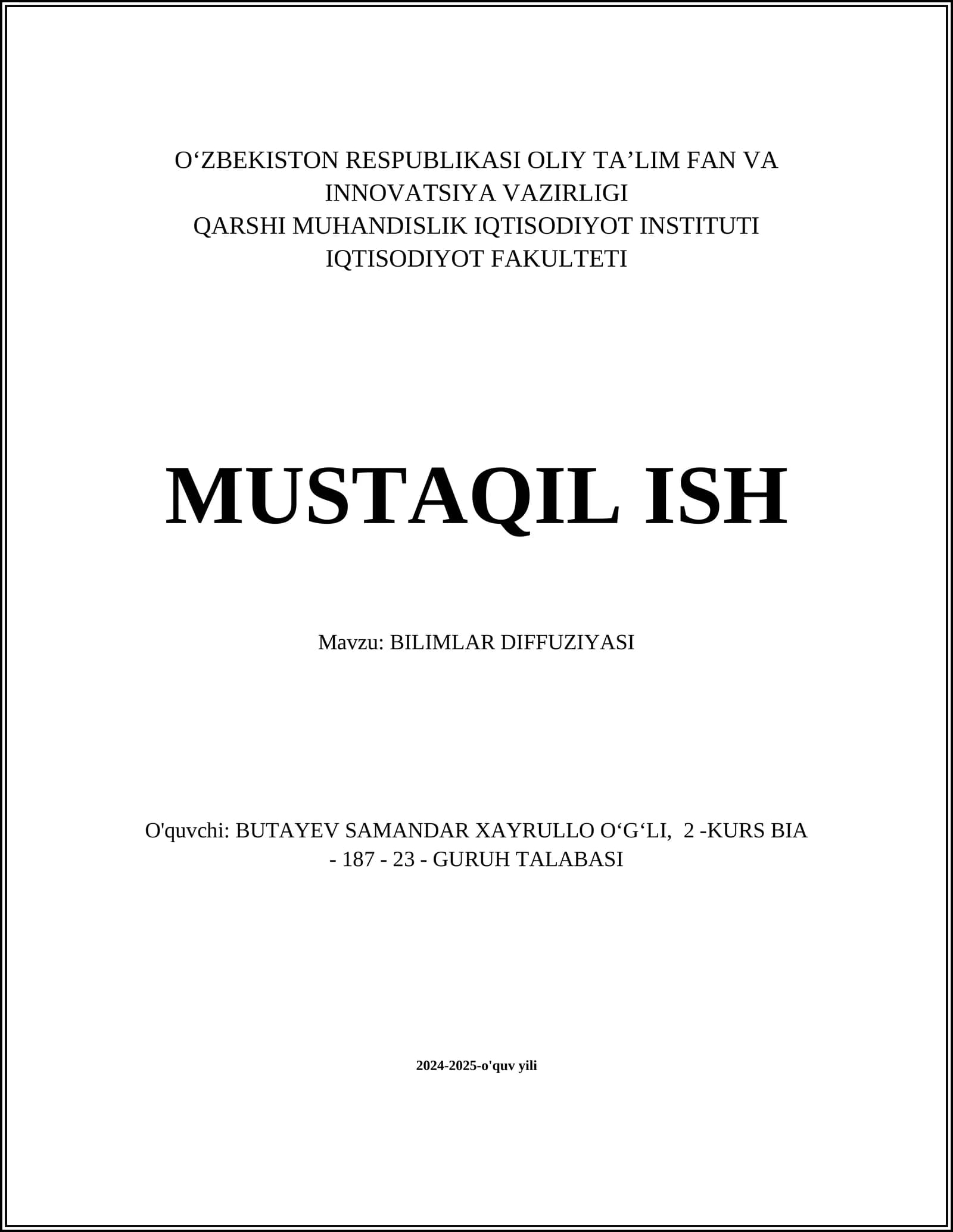 BILIMLAR DIFFUZIYASI