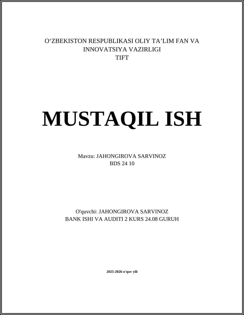 MUSTAQIL ISH