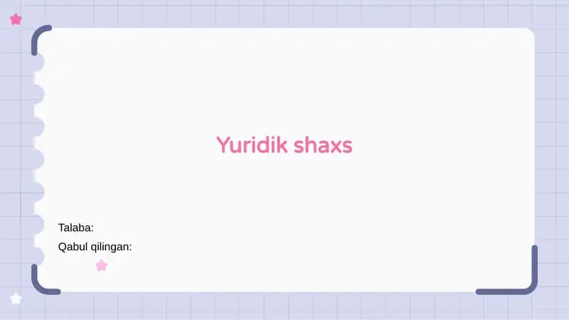 Yuridik shaxs