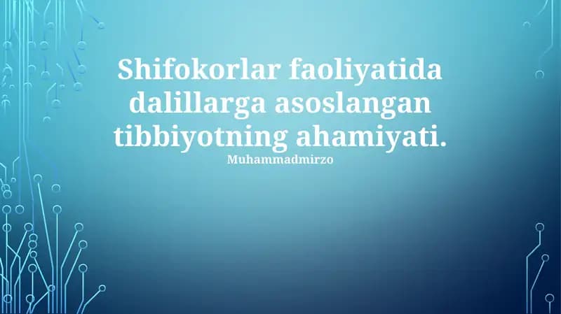 Dalillarga asoslangan tibbiyot