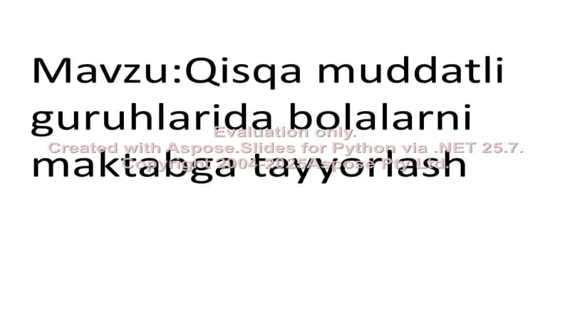 Bolalarni maktabga tayyorlash