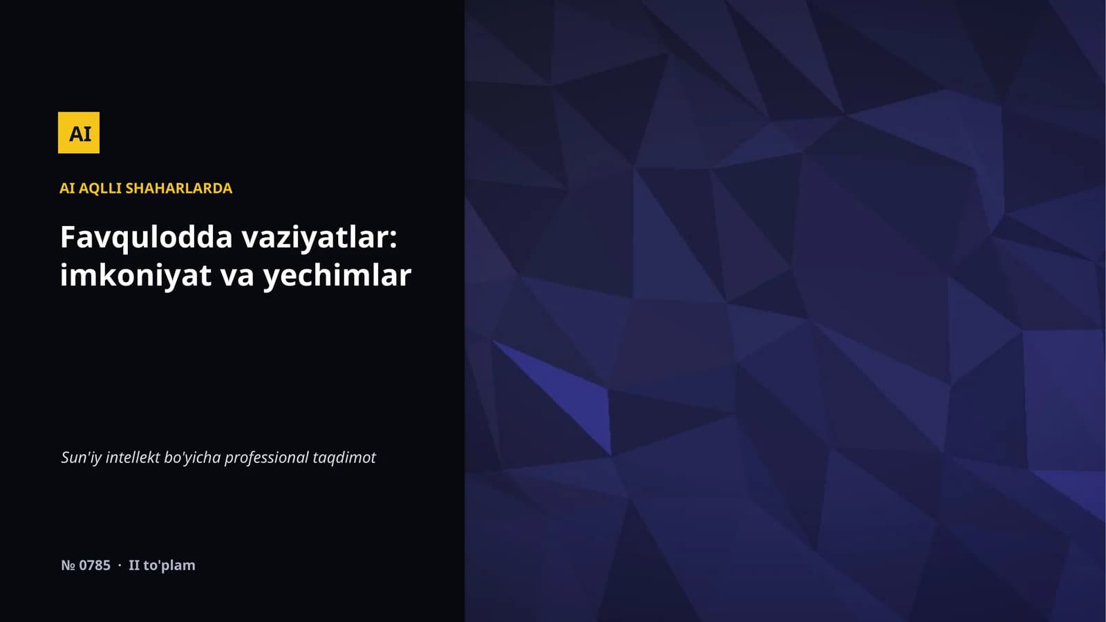 AI AQLLI SHAHARLARDA
