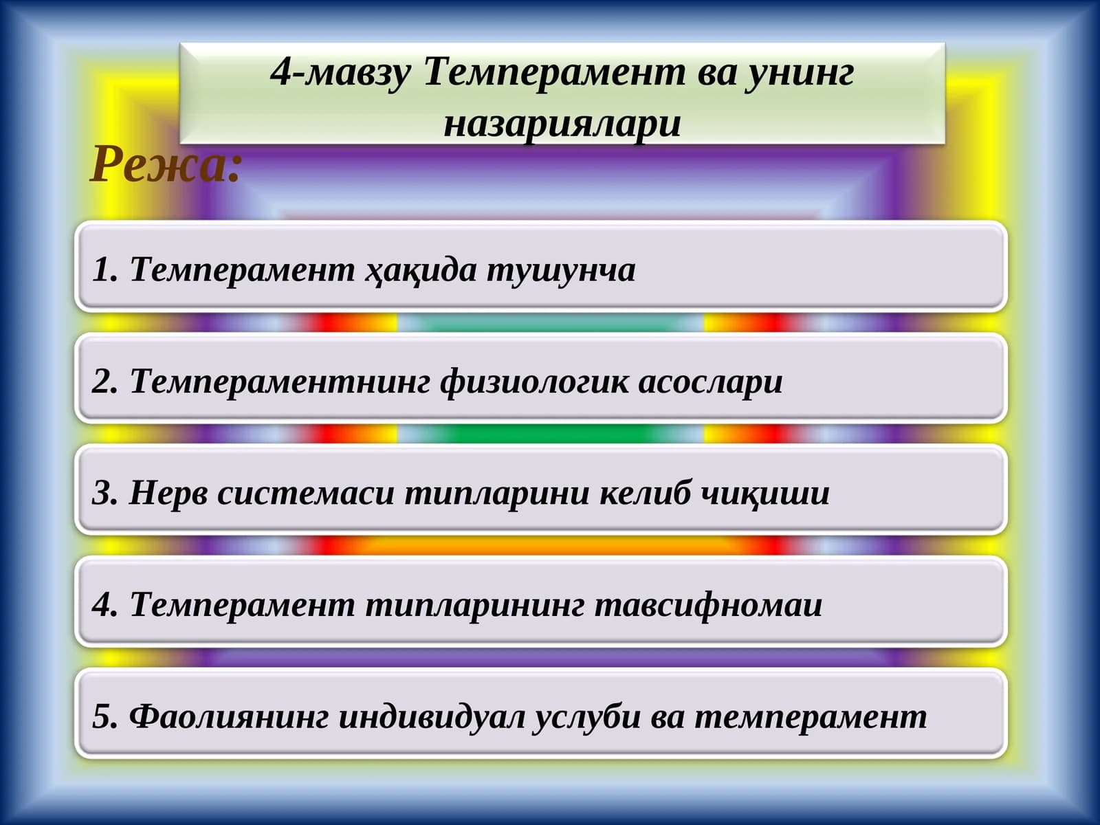 Темперамент ва унинг назариялари