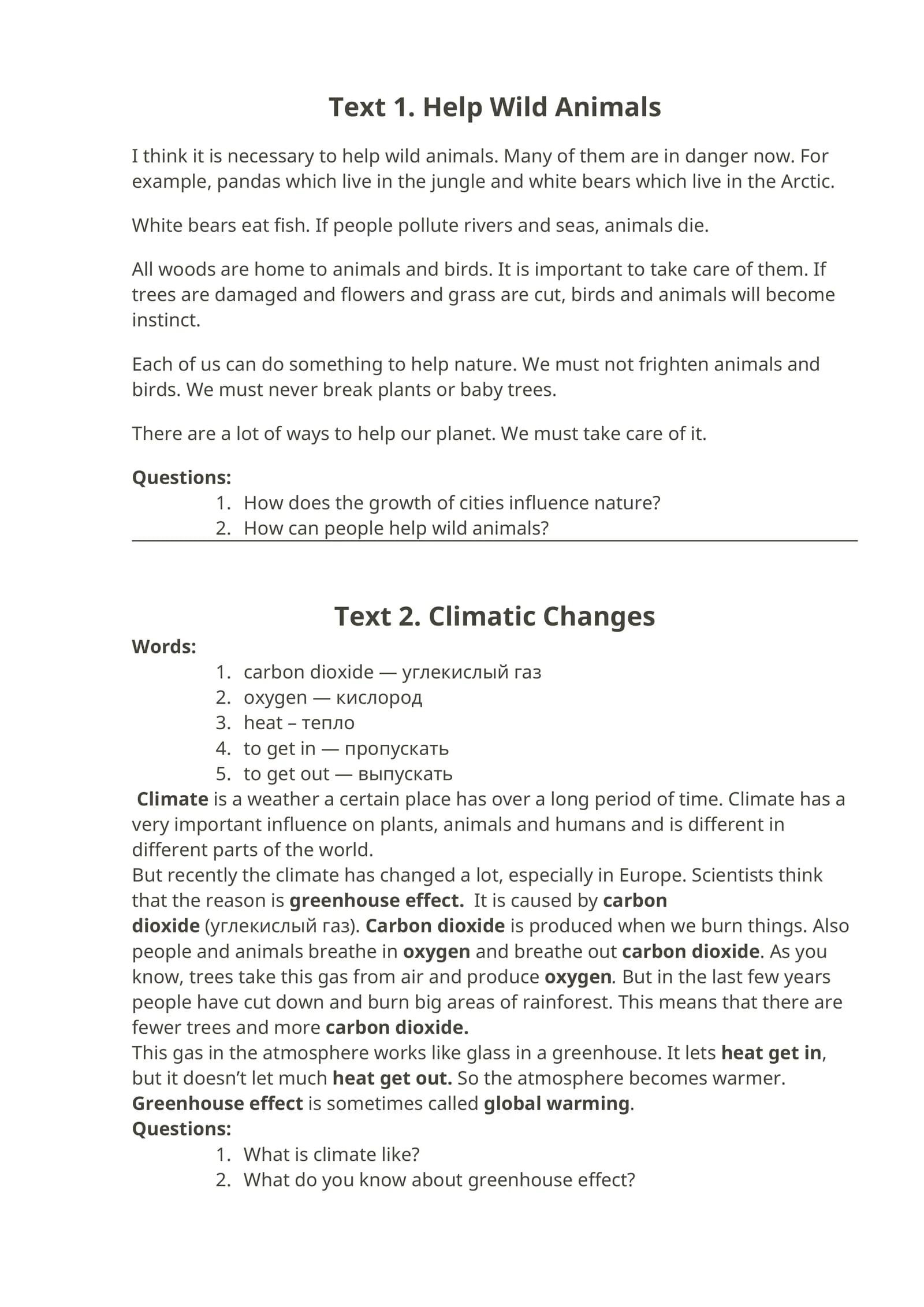 Climatic Changes