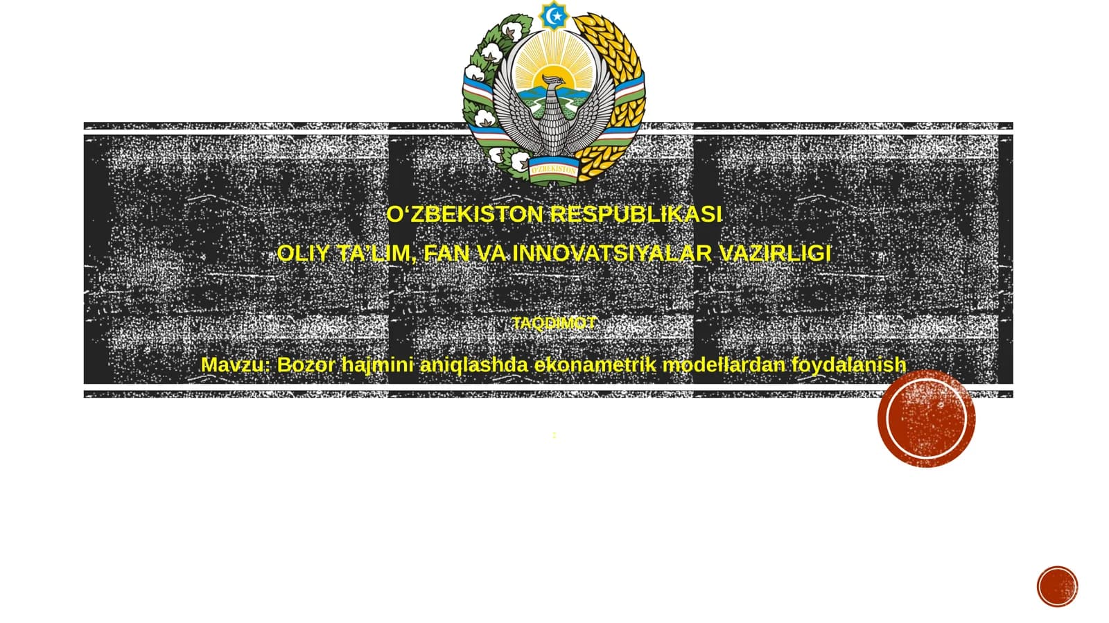 Bozor hajmini aniqlashda ekonometrik modellardan foydalanish