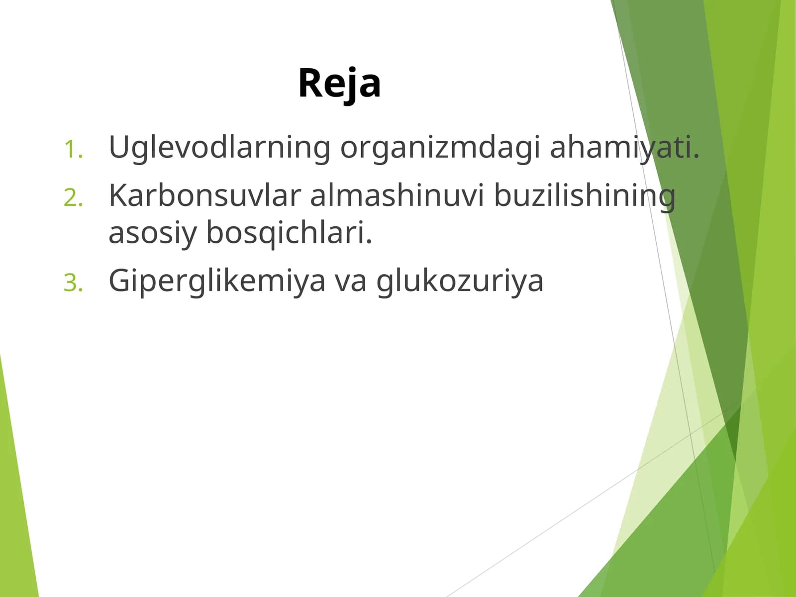 Uglavodlar almashinuvining buzulishi