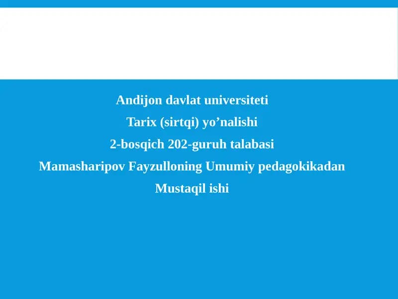 Ta'lim metodlari va vositalari: tahlil mavzusi
