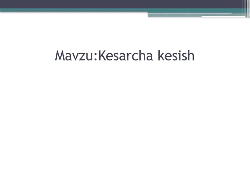 Kesarcha kesish