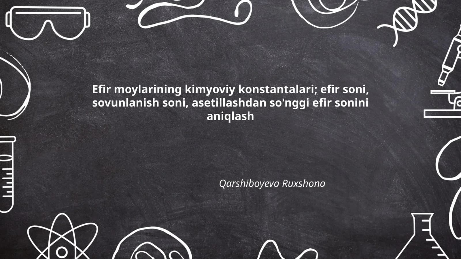 Efir Moylarining Kimyoviy Konstantalari